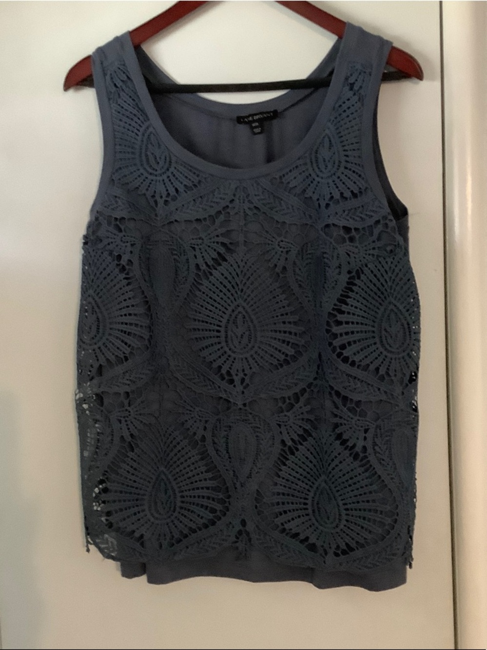 Lane Bryant Blue Crochet Overlay Tank Top